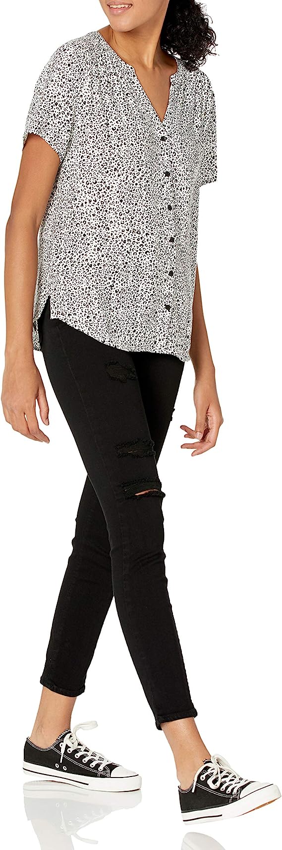 Amazon Essentials Women’s Short Sleeve Woven Blouse $23.70