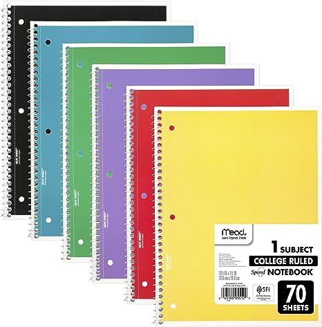 Mead Spiral Notebooks 6 Pack $14.69