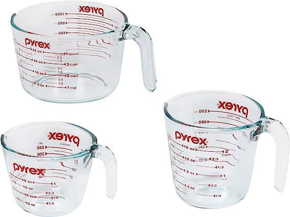 Pyrex 3 Piece Glass Measuring Cup Set $25.29